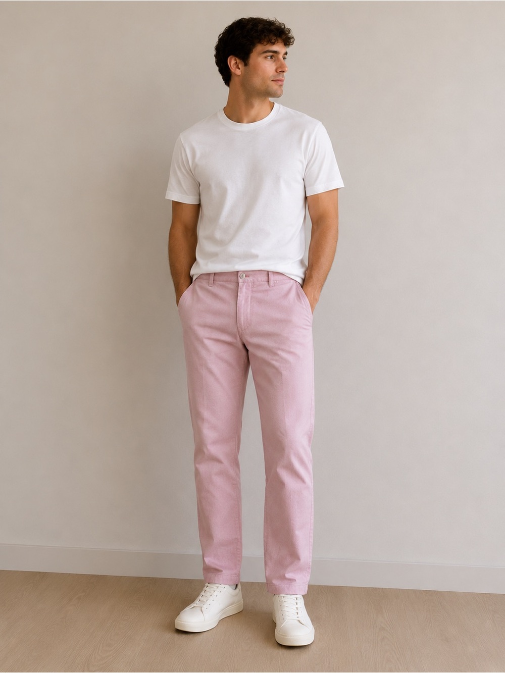 Anthony Richards Men’s Light Pink Slim-Straight pants